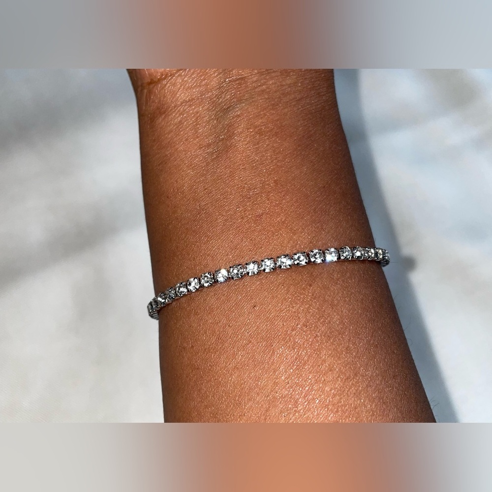 B. Collective Timeless Silver Crystal Tennis Bracelet (Boutique) | SAMPLE SALE